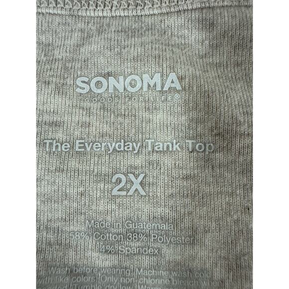 Sonoma Women’s Plus Size 2X Sleeveless Tank Top Taupe Color Stretchy - Picture 5 of 6